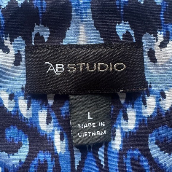 AB Studio Blue and White Abstract Dress - Picture 5 of 5